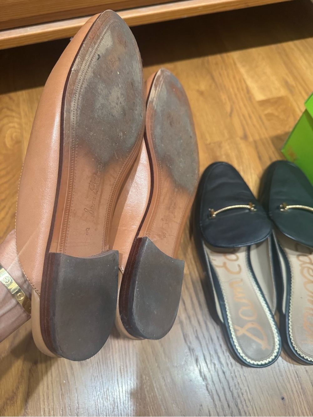 Sam Edelman Leather Backless Bit Mules — Tan and Black - Picture 2 of 3